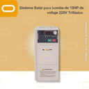 Sistema Solar Híbrido para bomba AC de 15HP de voltaje 220V Trifásico