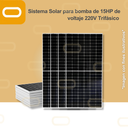 Sistema Solar Híbrido para bomba AC de 15HP de voltaje 220V Trifásico