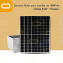 Sistema Solar Híbrido para bomba AC de 15HP de voltaje 440V Trifásico