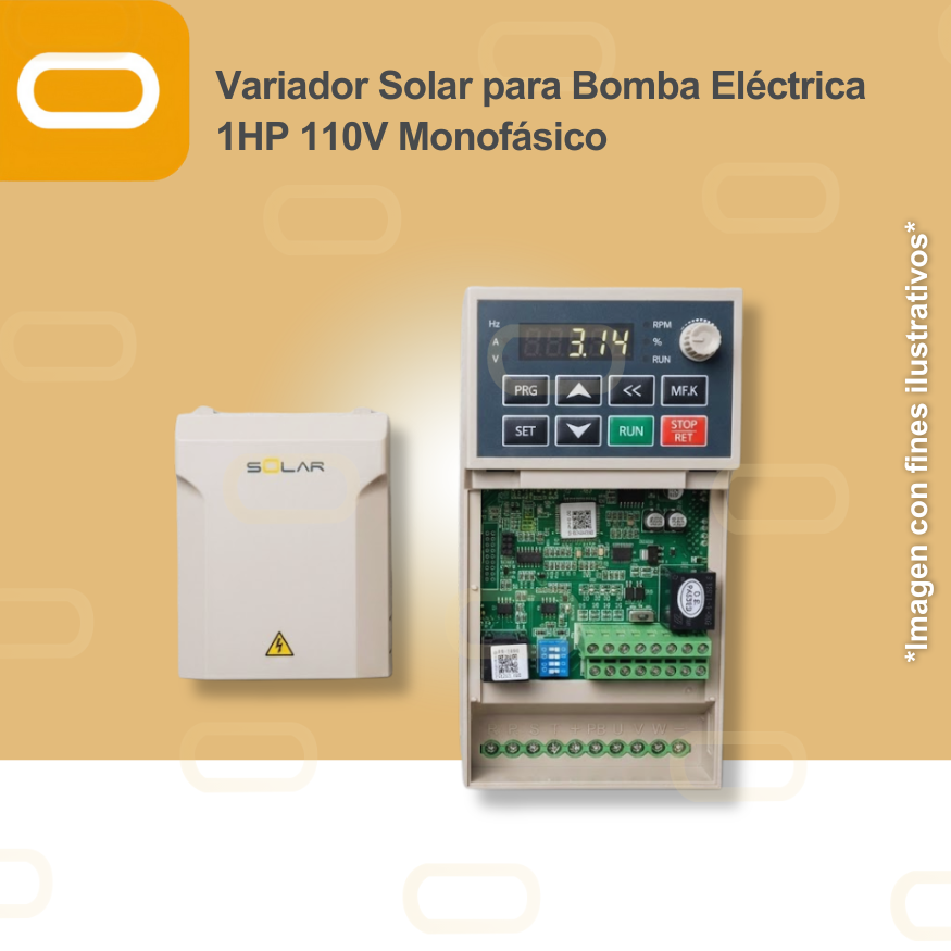 Variador Solar para Bomba Eléctrica de 1HP de voltaje 110V Monofásico
