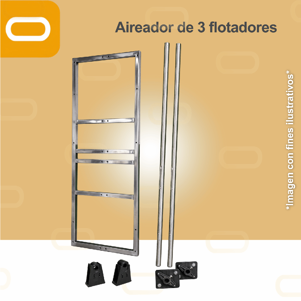 Aireador Solar para Piscicultura de 3 flotadores