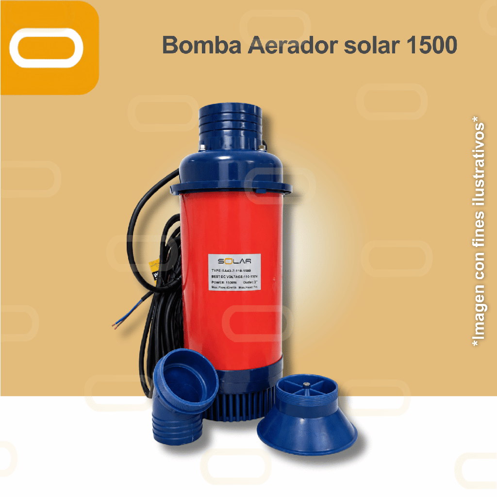 Aireador Solar para Piscicultura Estatico 1500W