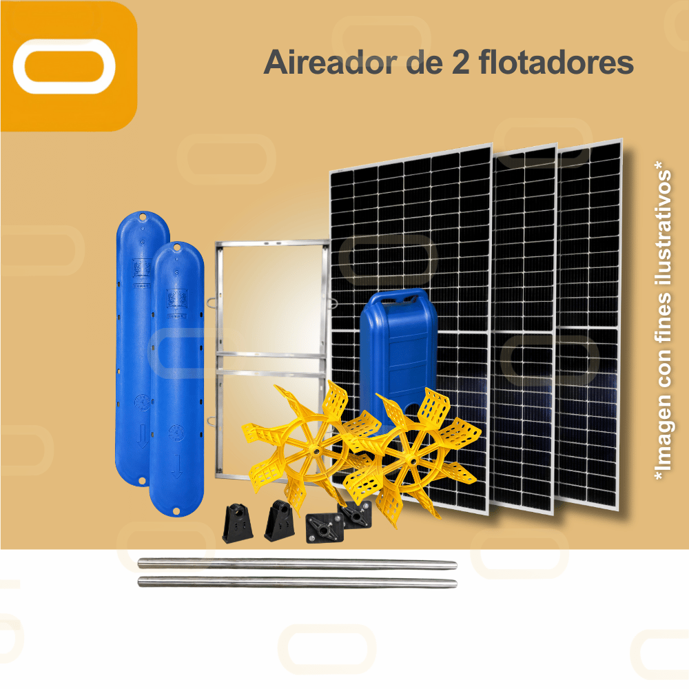 Sistema Aireador Solar para Piscicultura de 2 Paletas