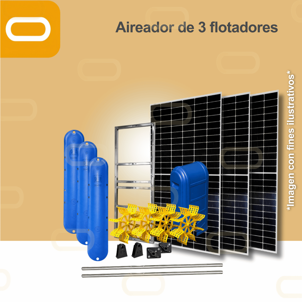 Sistema Aireador Solar para Piscicultura de 4 Paletas