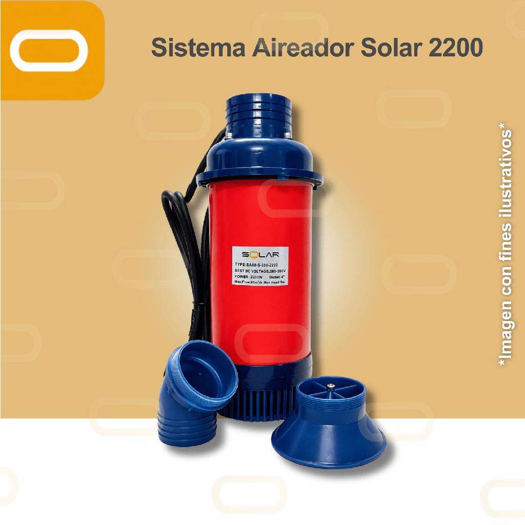 Sistema Aireador Solar para Piscicultura Jet 280V-2200W