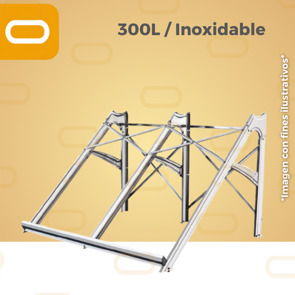 Marco para calentador Solar 300 Litros Inox