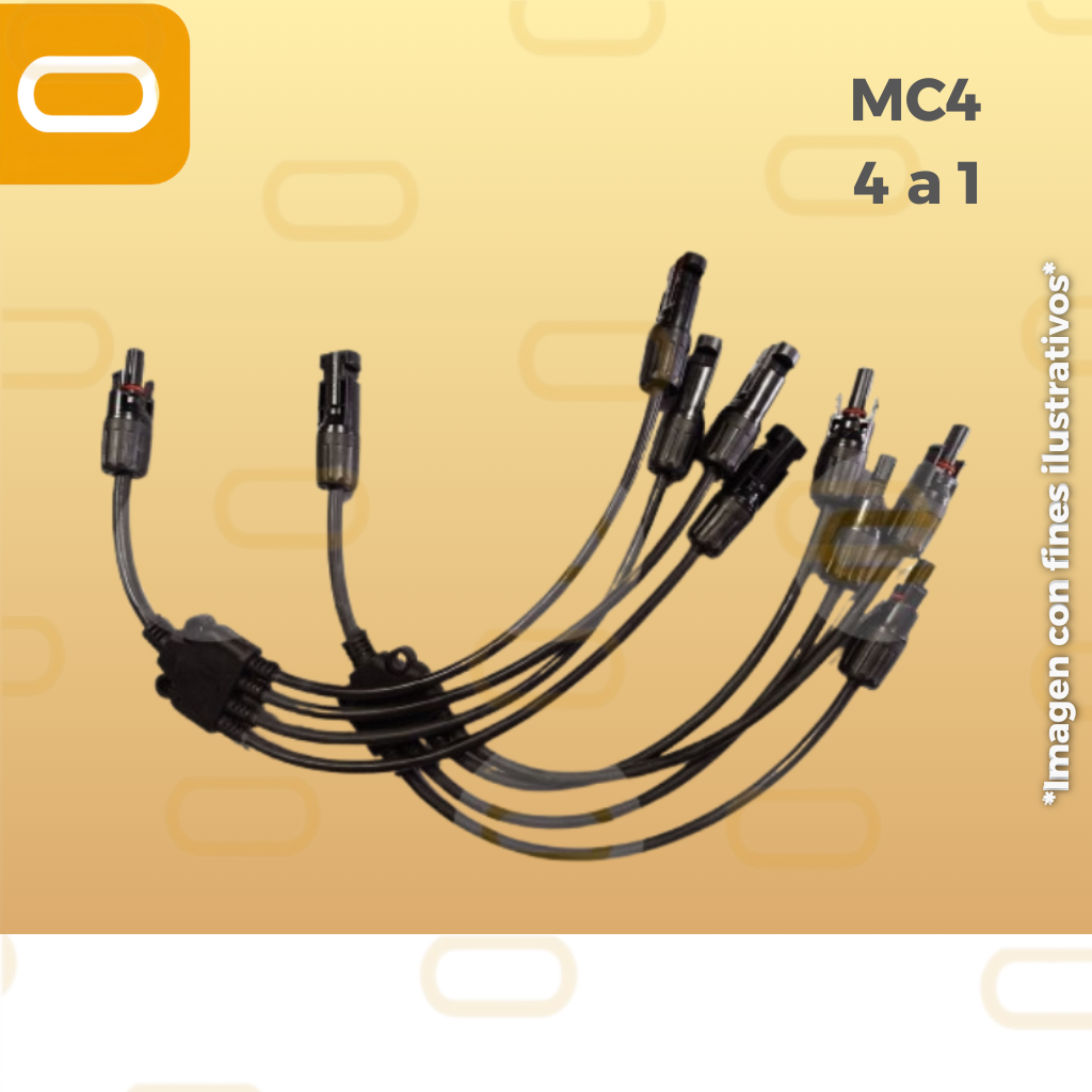 Conector en Y MC4 4 a 1 (macho y hembra)