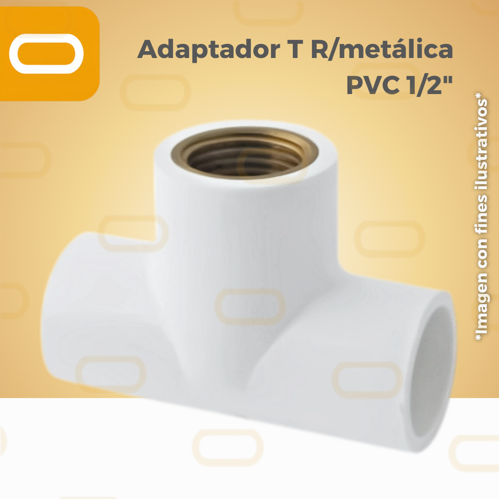 Adaptador T R/metálica PVC 1/2"