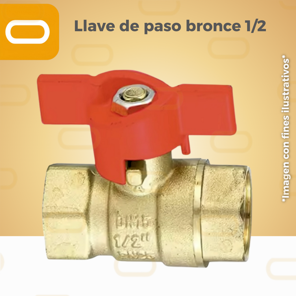 Llave de paso bronce 1/2"