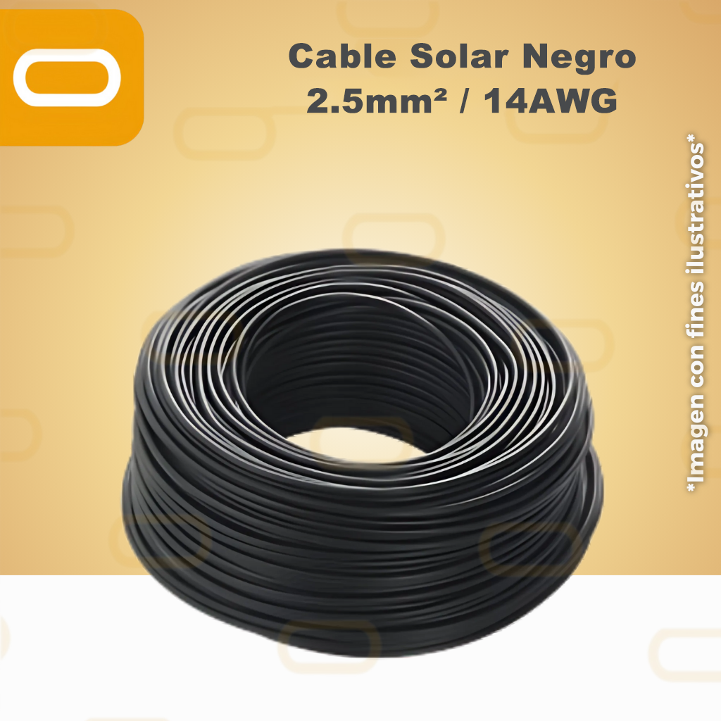 Cable Solar Negro 2.5mm² / 14AWG