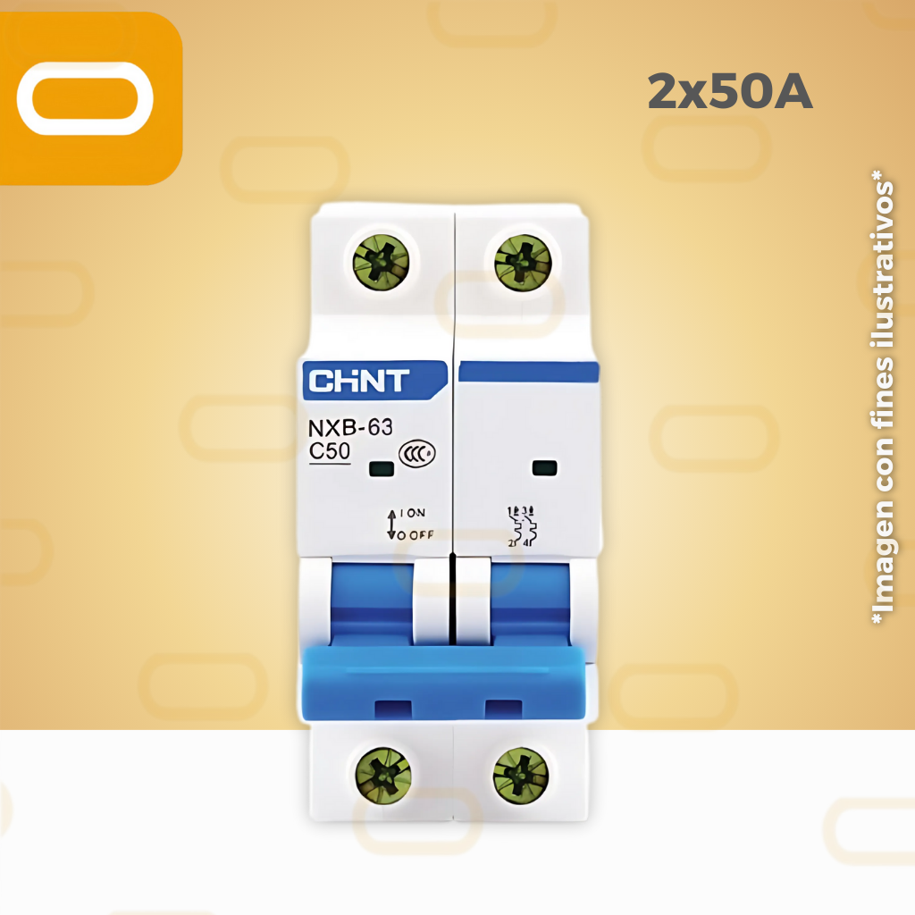Flipón automático AC 2X50 AMP Chint