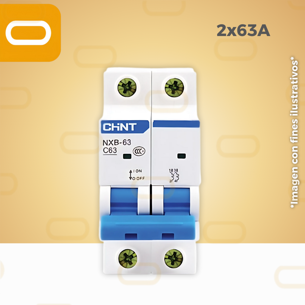 Flipón automático AC 2X63 AMP Chint