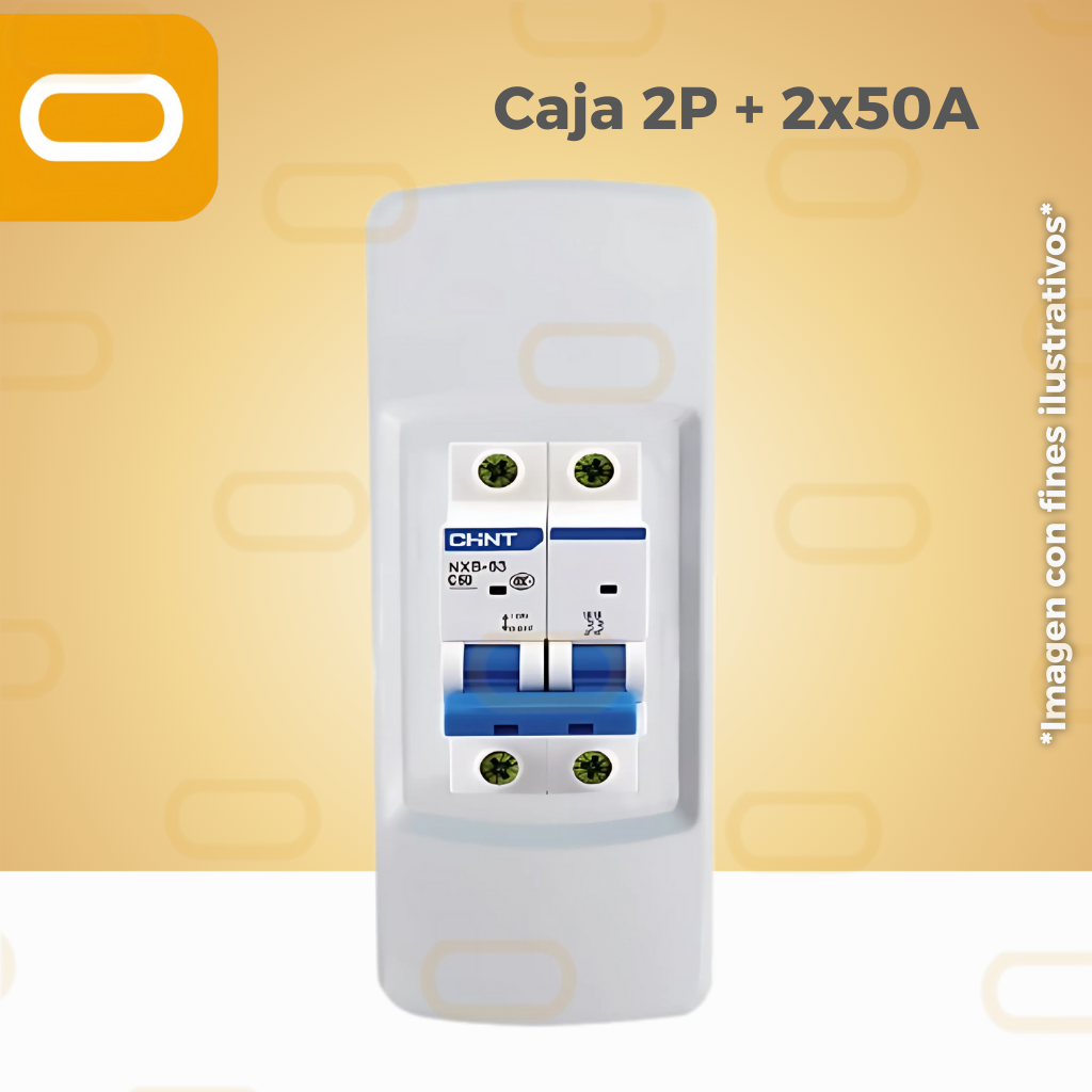 CAJA 2 POLOS + FLIPON AC 2x50A Chint