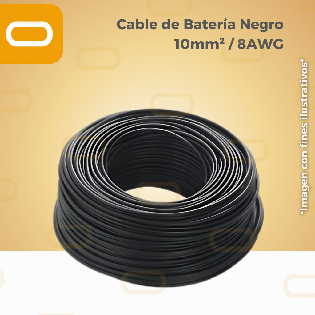 Cable de Batería Negro 10mm² / 8AWG