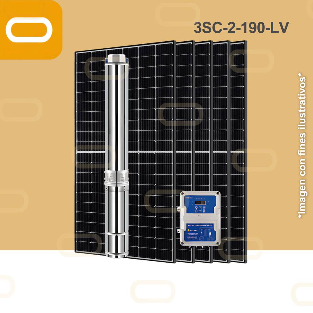 Sistema Bomba Solar Sumergible 3SC-2-190-LV-615W