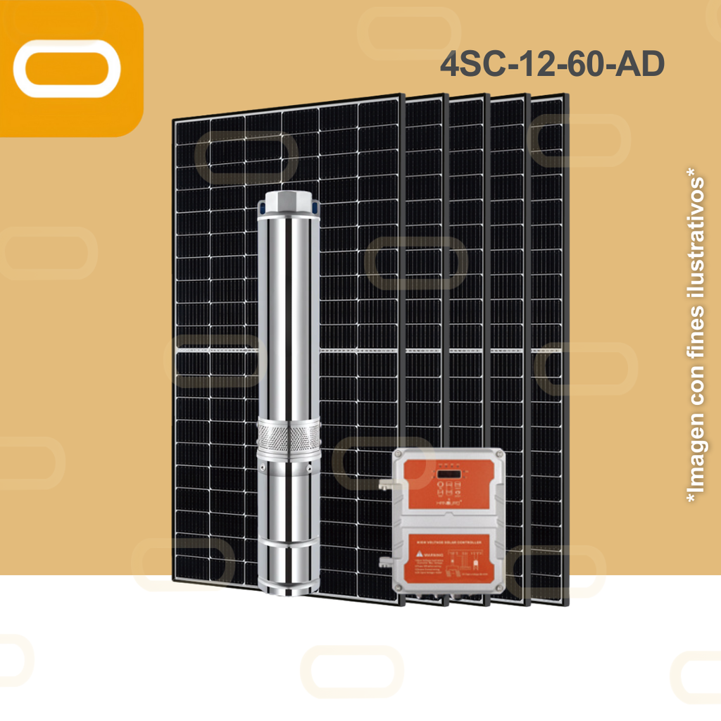 Sistema Bomba Solar Sumergible 4SC-12-60-AD-450W