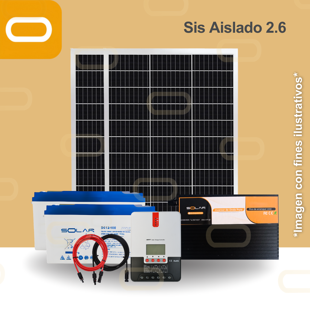 Sistema Aislado 2.6 kWh al día 615W