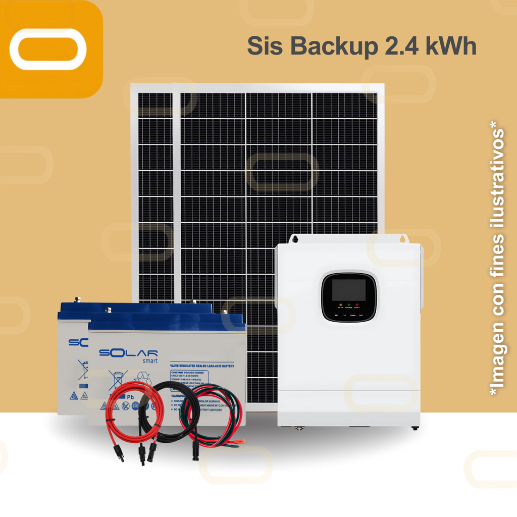 Sistema de Backup 2.4 kWh al día / 600Wp