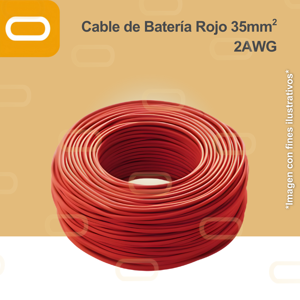 Cable de Batería Rojo 50mm² / 1AWG