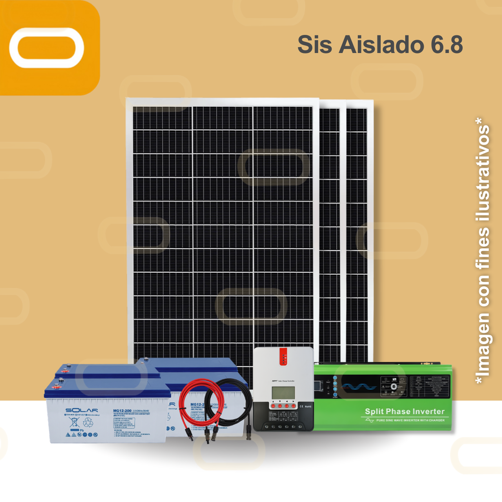 Sistema Aislado 6.8 kWh al día 450W Salida 240V AC