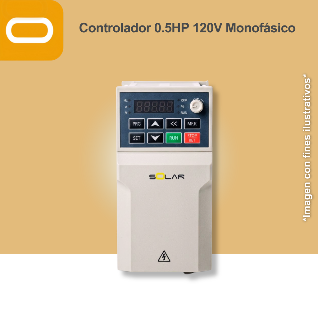 Controlador Solar para bomba de 0.5HP de voltaje 120V Monofásico