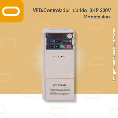 Variador de Frecuencia / Controlador Híbrido para bomba AC de 3HP de voltaje 220V Monofásico