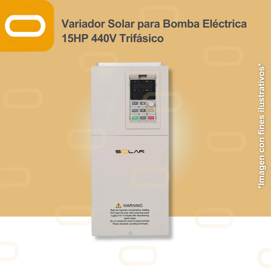 Variador Solar para Bomba Eléctrica de 15HP de voltaje 440V Trifásico