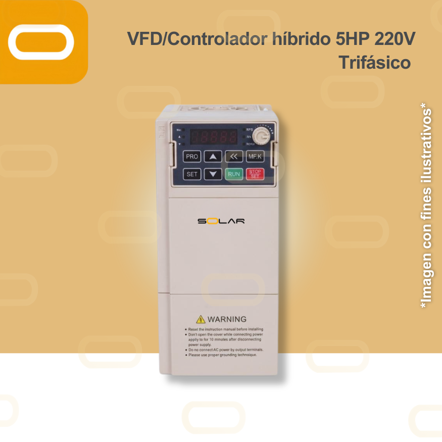 Variador de Frecuencia / Controlador Híbrido para bomba AC de 5HP de voltaje 220V Trifásico