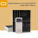 Sistema Solar Híbrido para bomba AC de 10HP de voltaje 220V Trifásico