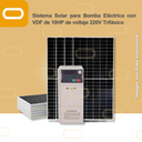 Sistema Solar para Bomba Eléctrica con VDF de 10HP de voltaje 220V Trifásico