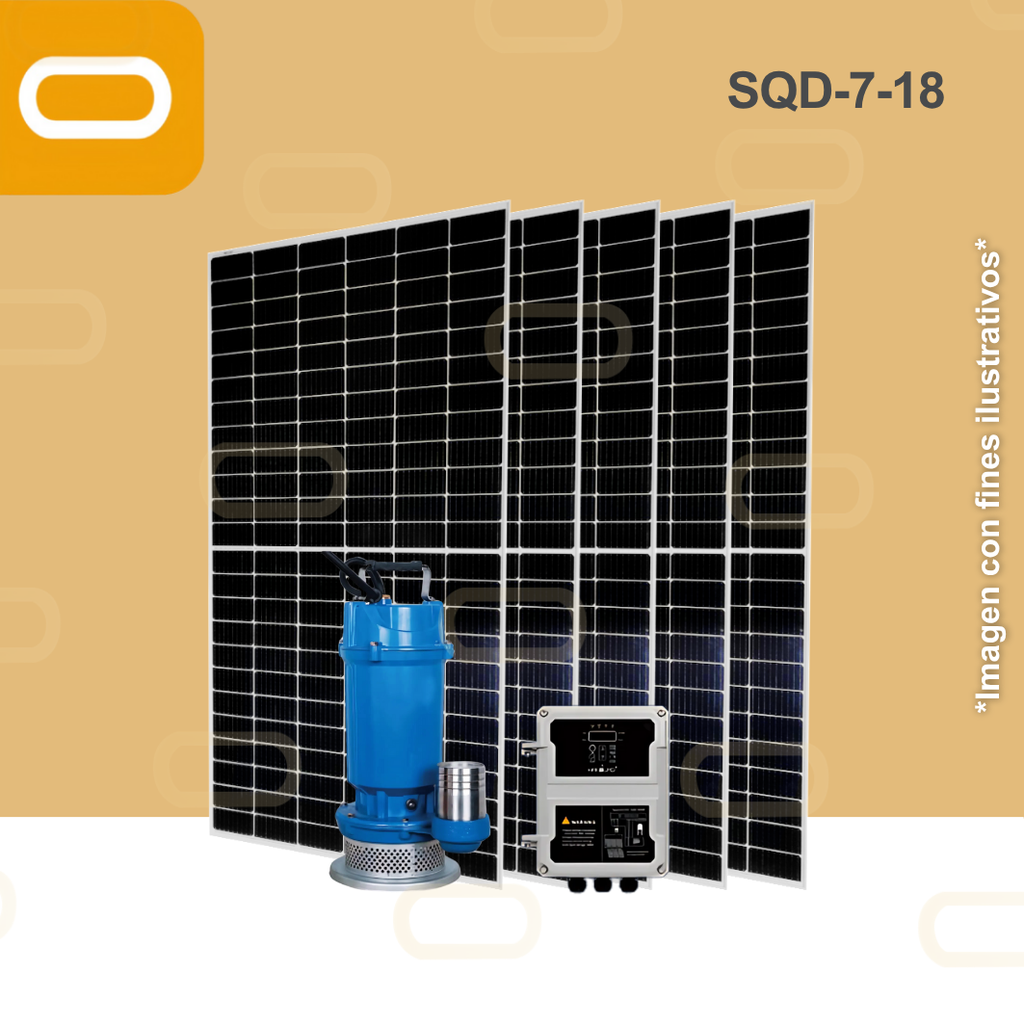 Sistema Bomba Solar Sumergible de caudal SQD-7-18-200W