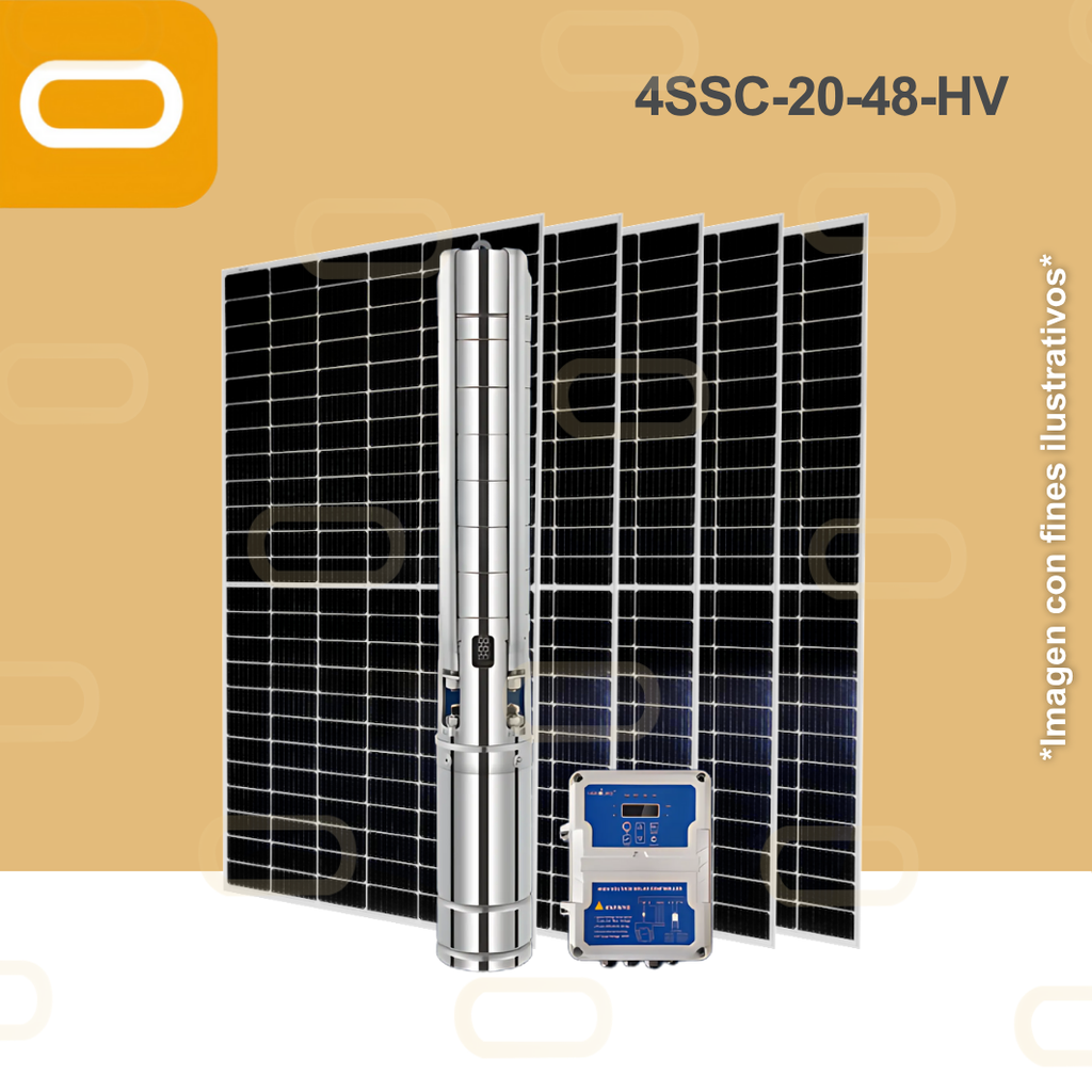Sistema Bomba Solar Sumergible 4SSC-20-48-HV-615W