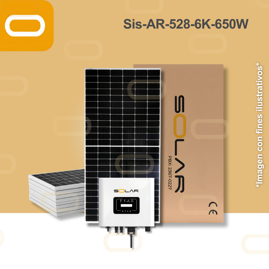 Sistema atado a la red 528 kWh al mes / 6K - 650W