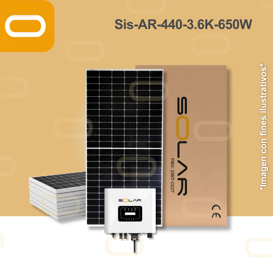 Sistema atado a la red 440 kWh al mes / 3.6K - 650W