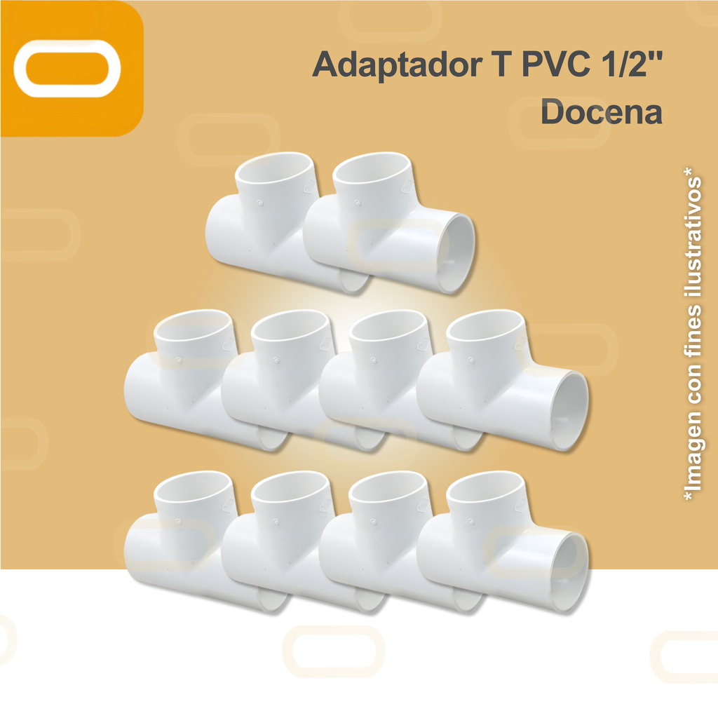Adaptador T PVC 1/2" Docena