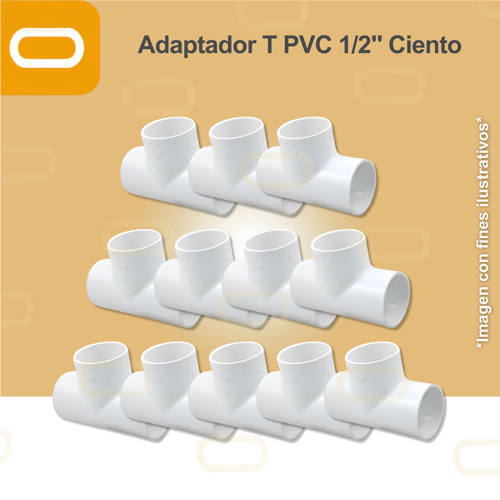 Adaptador T PVC 1/2" Ciento