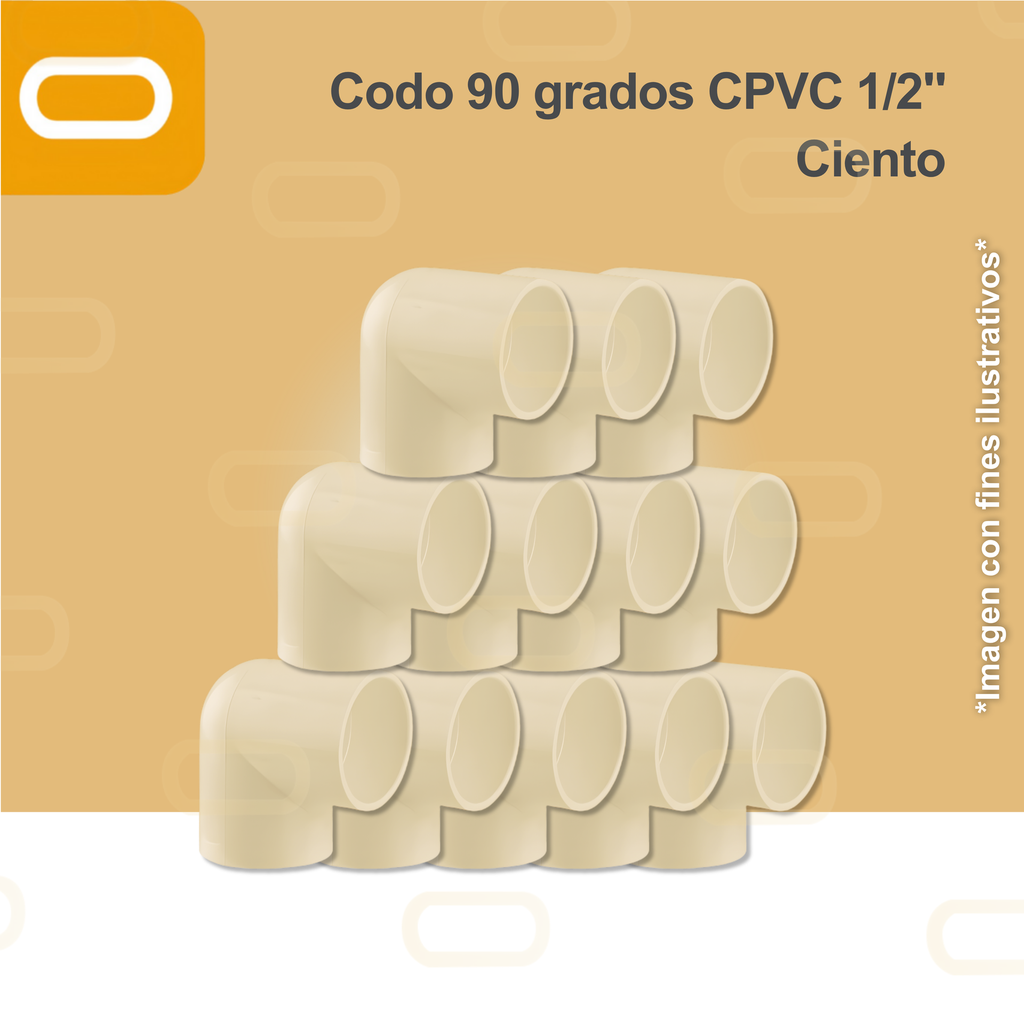 Codo 90 grados CPVC 1/2" Ciento
