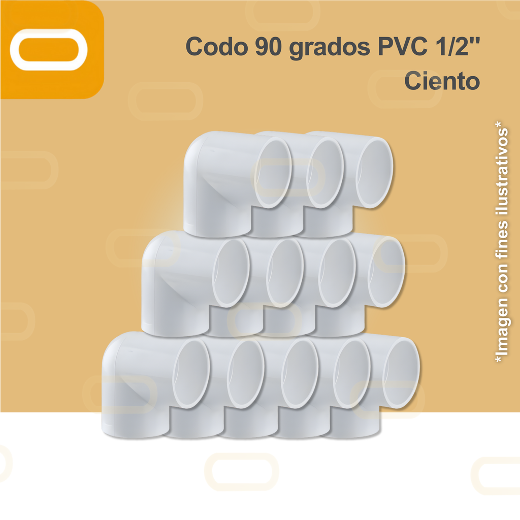 Codo 90 grados PVC 1/2" Ciento