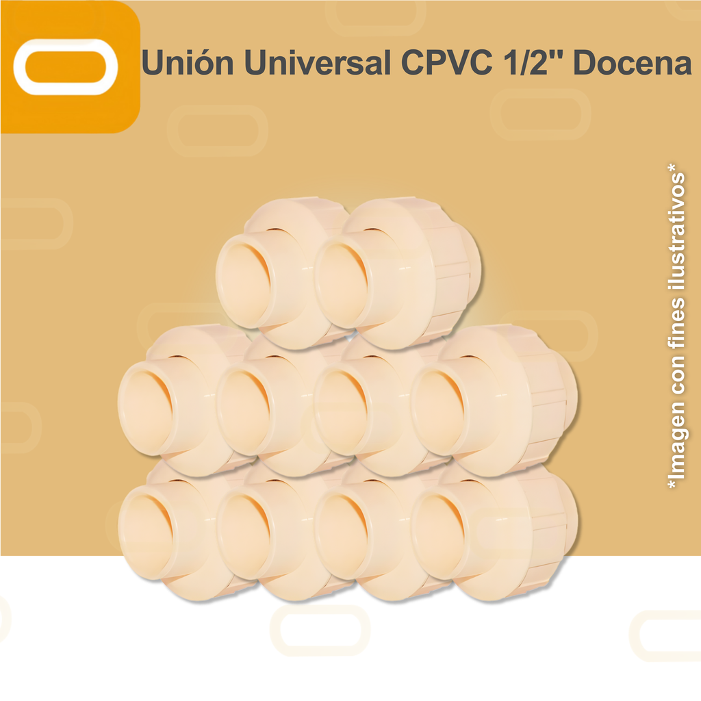 Unión Universal CPVC 1/2" - Docena