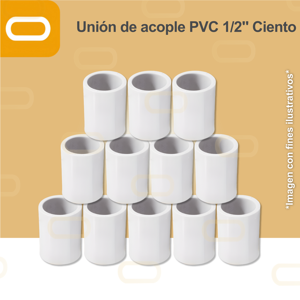 Unión de acople PVC 1/2" - Ciento