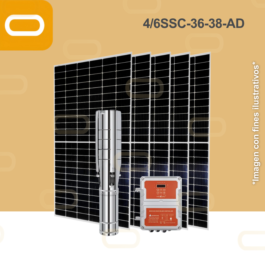 Sistema Bomba Solar Sumergible 4/6SSC-36-38-AD-650W