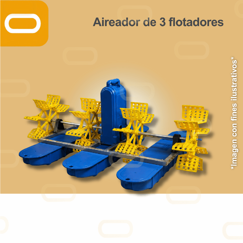 Aireador Solar para Piscicultura de 3 flotadores