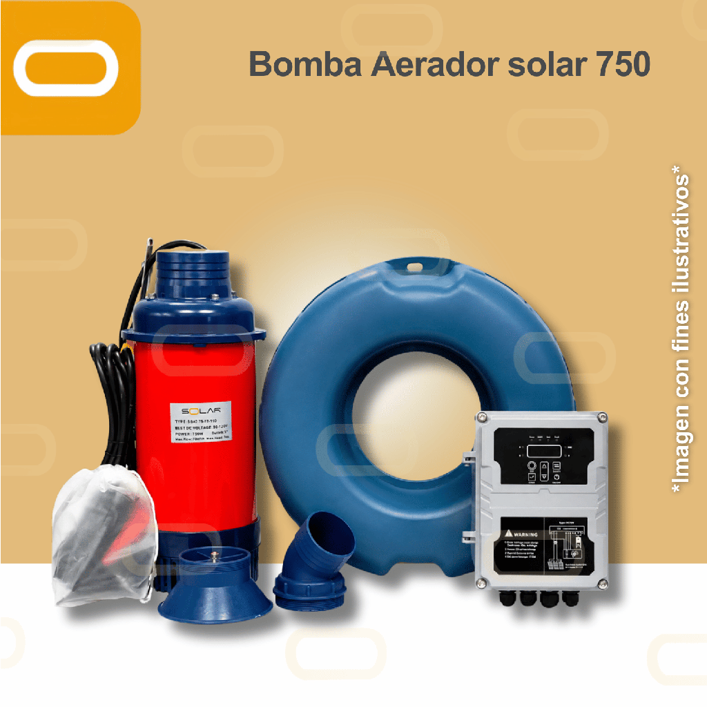 Aireador Solar para Piscicultura Estático 750W