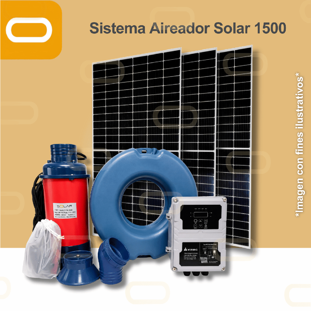 Sistema Aireador Solar para Piscicultura Jet 110V-1500W