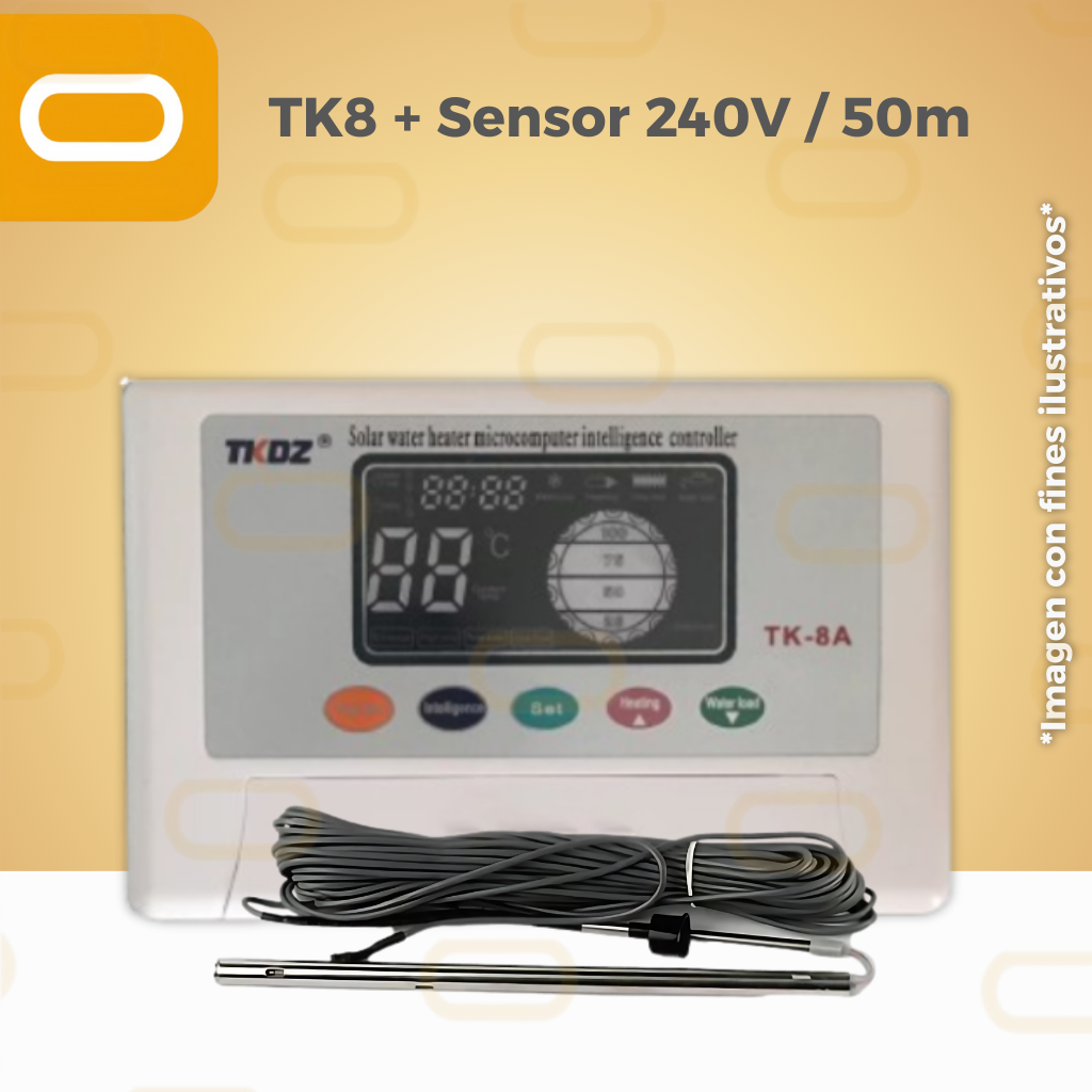Combo Controlador TK8 + Sensor 240V / 50m