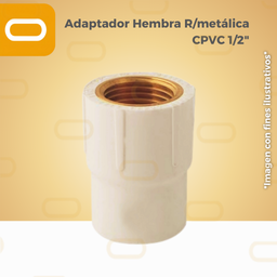 [Adaptador-H-CPVC-1/2] Adaptador Hembra R/metálica CPVC 1/2"