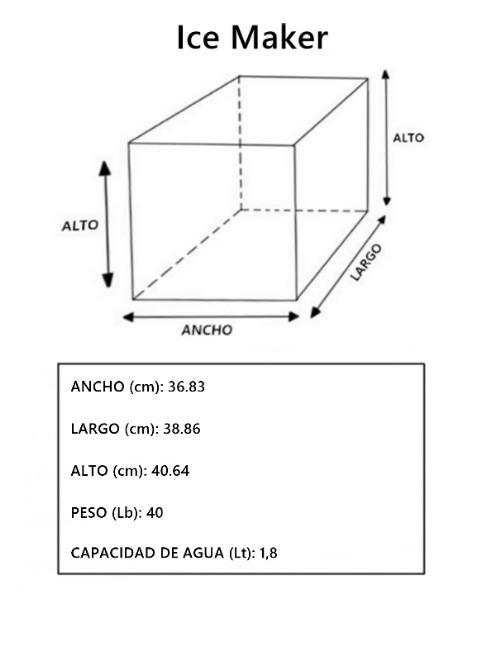 Dimensiones fisicas de Máquina de hacer hielo - Ice Maker - S20