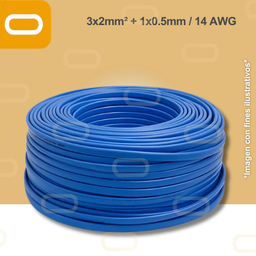 [Cable-Sumergible-4x2mm] Cable Sumergible 3x2mm+1x0.5mm / 14 AWG