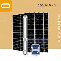 [Sis-25-016-LV-3SC-2-190-110-1100-PM615W] Sistema Bomba Solar Sumergible 3SC-2-190-LV-615W