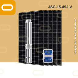 [Sis-25-071-LV-4SC-15-45-72-750-PM380WHC] Sistema Bomba Solar Sumergible 4SC-15-45-LV-380WHC